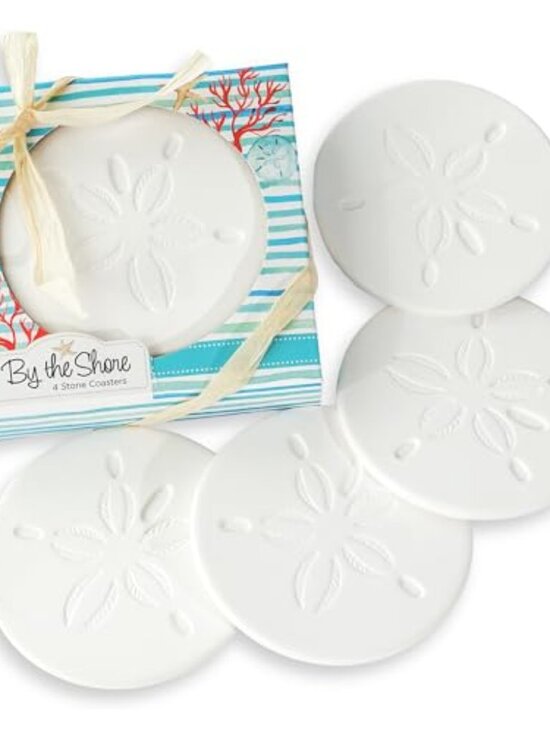 Accessories - Absorbent Sand Dollar Drink Coasters Set of 4